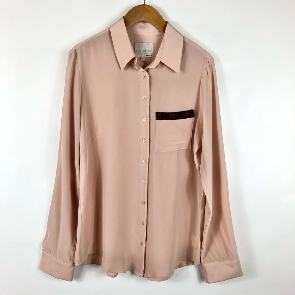 NWT Rochelle Behrens The‎ Shirt Silk Leather Large